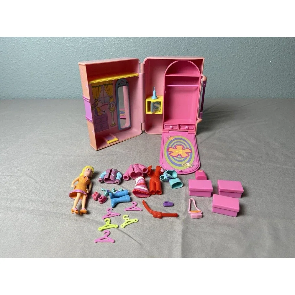 VTG 2000 Polly Pocket Polly Fashion Carrying Case/ Purse W/Original Accessories